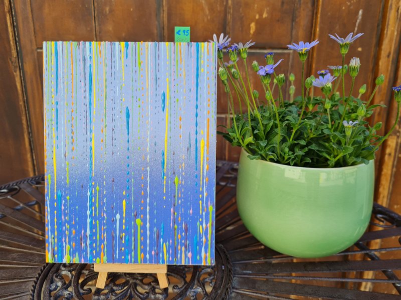 Coloured lines 11 2025, 20x15,  Spray-Lack auf Holz, € 95